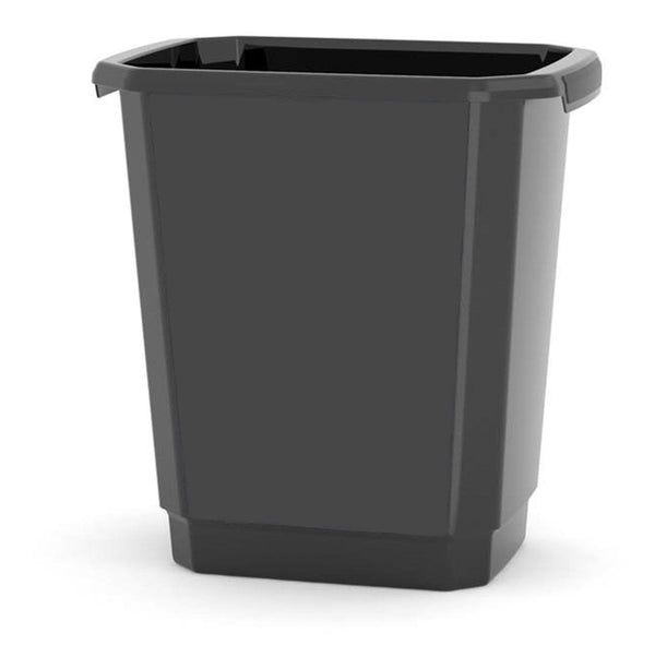 type A Plastic Open Rectangular Kitchen Garbage Can, Black, 14-L U4