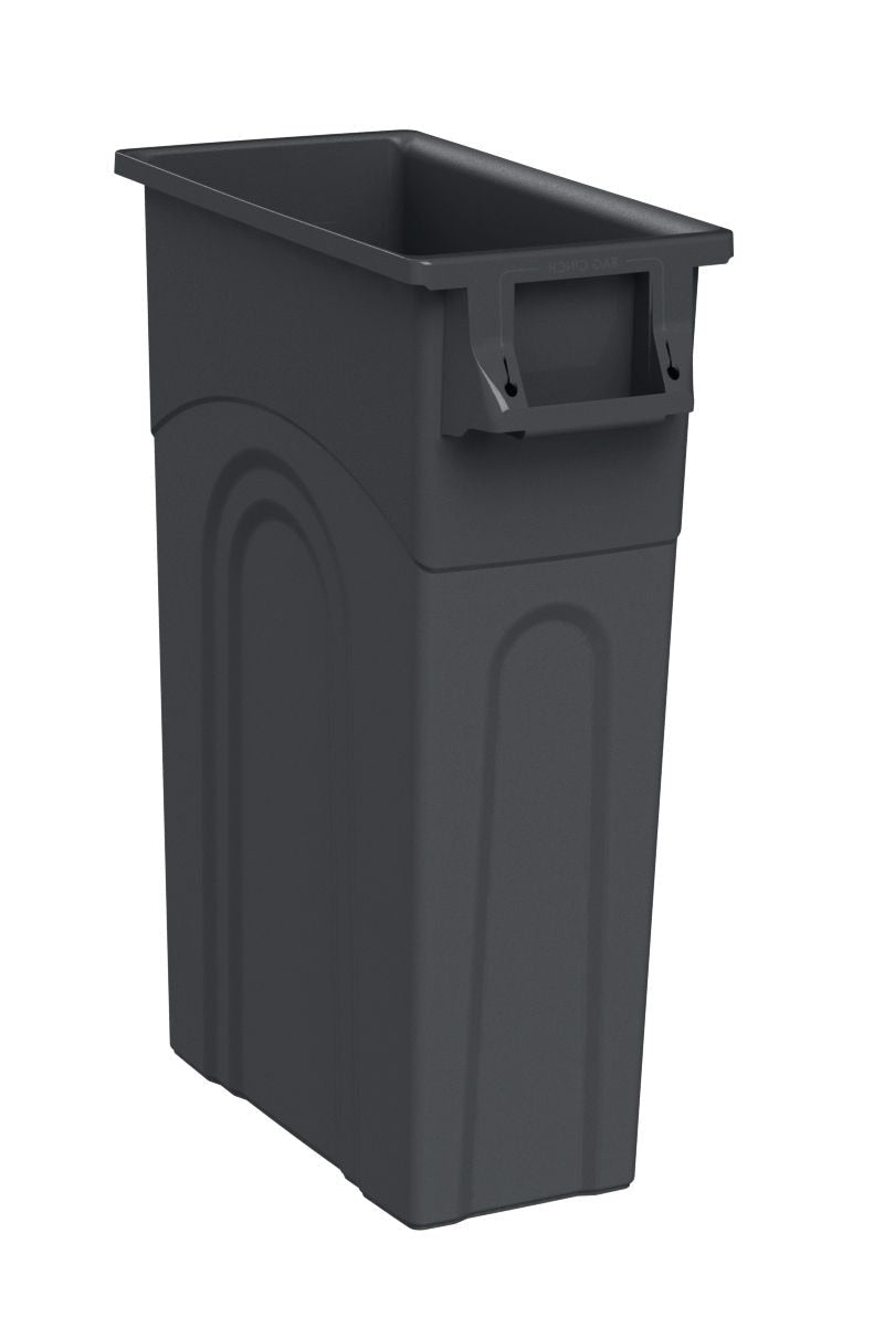 United Solutions Plastic Tall Slim Rectangular Garbage Can, Black, 87-L Z7