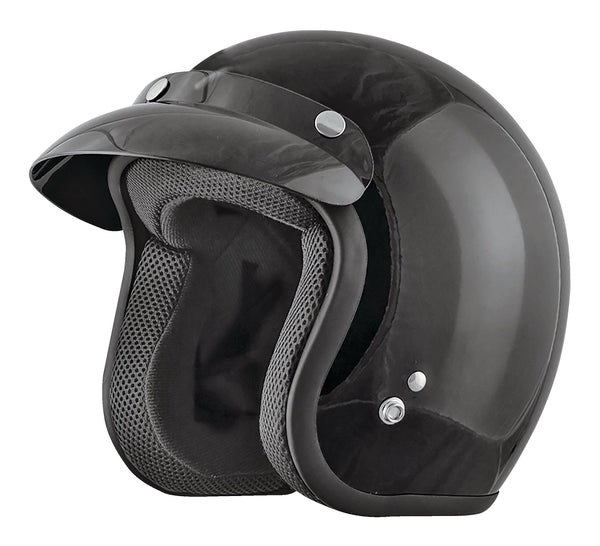 VCAN Adult Open-Face Motorcycle Helmet, Black, Assorted Sizes V1