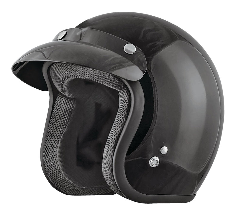 VCAN Adult Open-Face Motorcycle Helmet, Black, Assorted Sizes V1