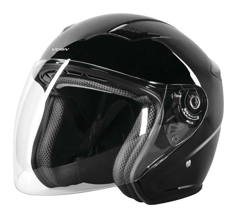 VCAN Copper Road Helmet with Visor, Gloss Black, Assorted Sizes U7