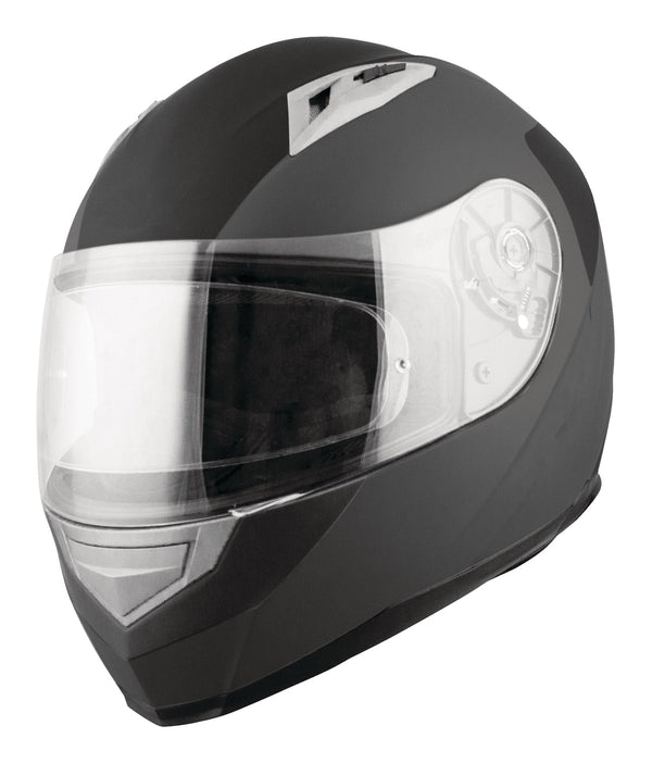VCAN Street Flat Full Face Motorcycle Helmet, Black, Assorted Sizes O8
