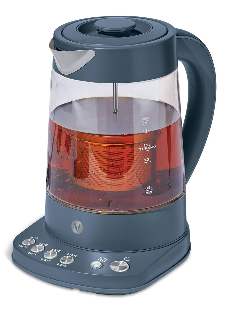 Vida by PADERNO Colour Series Electric Variable Temperature Steeping Kettle, Bluefin, 1.7-L R0