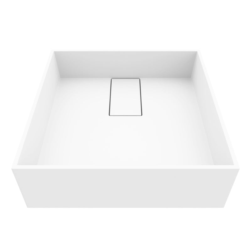 VIGO Bryant MatteStone 15x15-in Deep White Bathroom Sink/Basin with Square Vessel P4