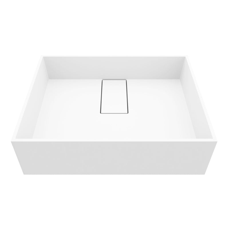 VIGO Bryant MatteStone 17x13-in Deep White Bathroom Sink/Basin with Rectangular Vessel I9