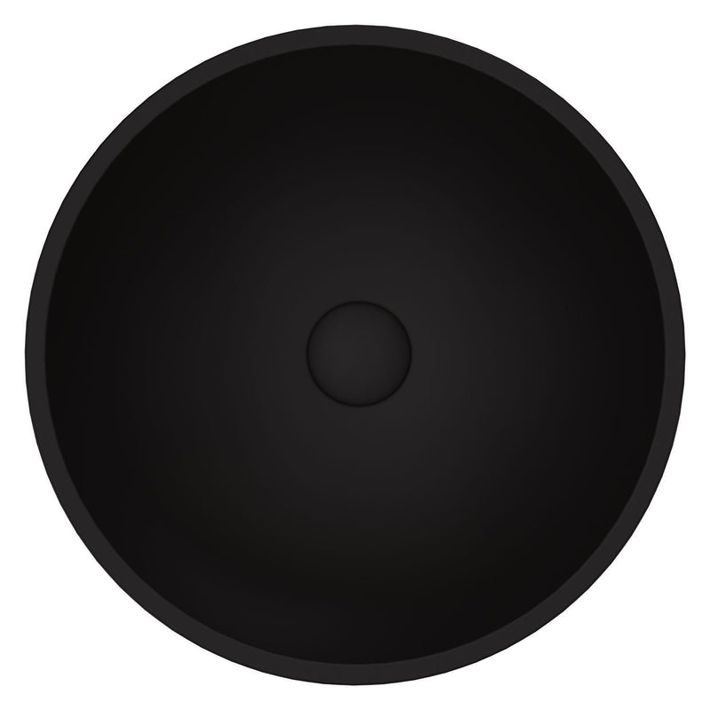 VIGO Cavalli MatteShell Round Vessel Bathroom Sink/Basin with Consistent Matte Finish, Black B4