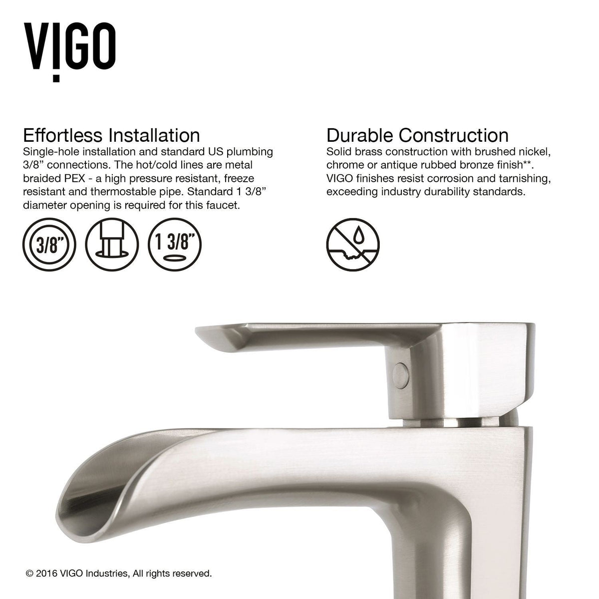 VIGO Hibiscus MatteStone White Bathroom Sink/Basin Set with Niko Faucet and Square Composite Vessel