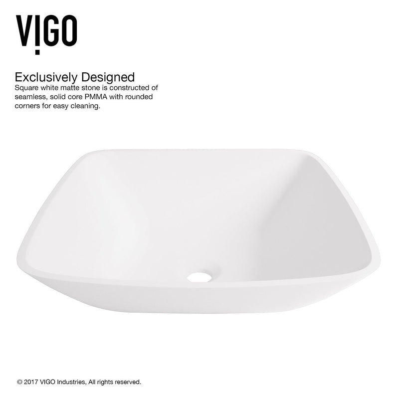 VIGO Hyacinth Matte Stone Round Vessel Bathroom Sink/Basin, Handpolished Construction, White C4