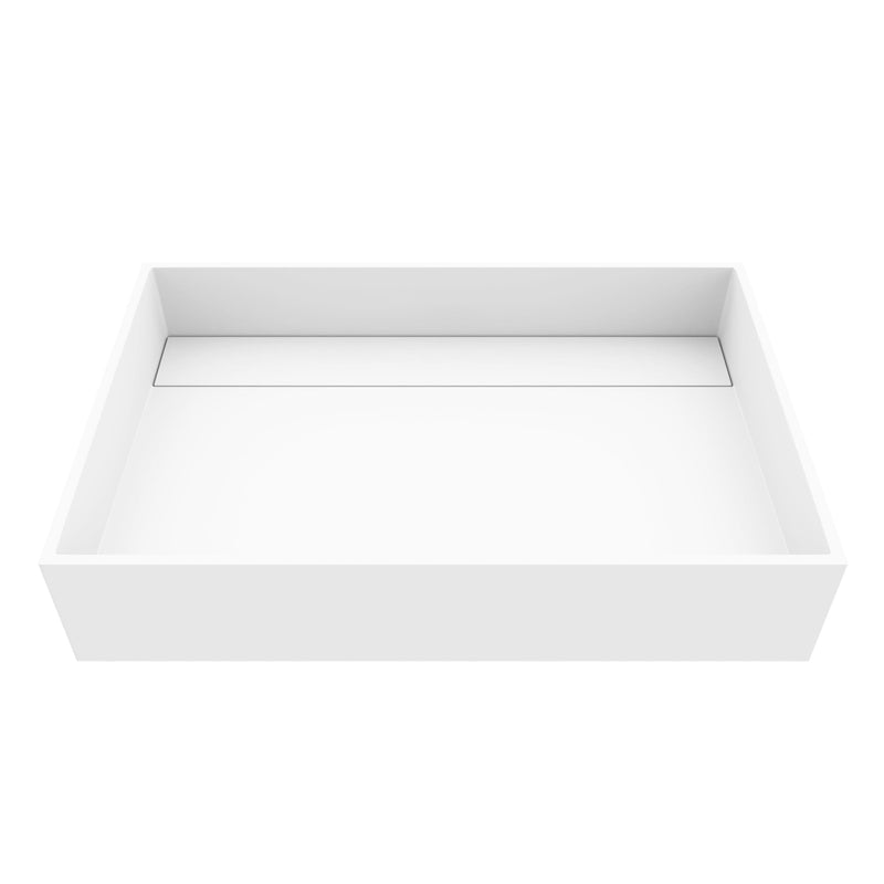 VIGO Montauk MatteStone 23x15-in Deep White Bathroom Sink/Basin with Rectangular Vessel Y7