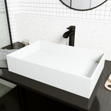 VIGO Montauk MatteStone 23x15-in Deep White Bathroom Sink/Basin with Rectangular Vessel
