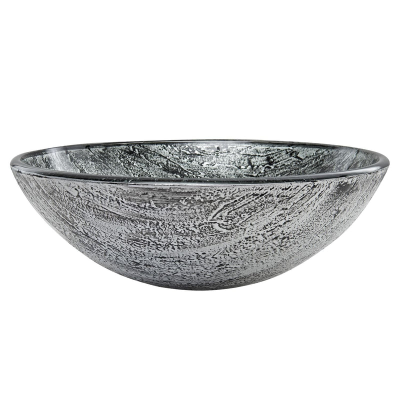 VIGO Round Glass Vessel Bathroom Sink/Basin with Deep Bowl, Titanium E4