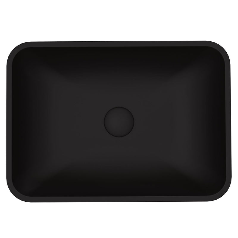 VIGO Sottile MatteShell Rectangular Vessel Bathroom Sink/Basin with Deep Bowl, Black N6