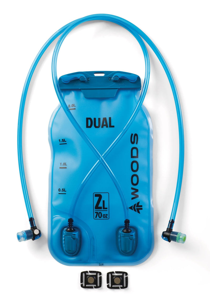 Woods DUAL-COMPARTMENT Water Hydration Reservoir/Bladder, Hiking and Outdoor Sports, 2 x 1-L Compartments W0