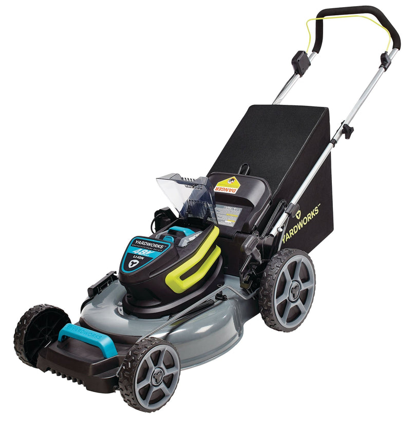 Yardworks 48V 3-in-1 Cordless Brushless Push Lawn Mower, 20-in with 5Ah Battery & Charger G0