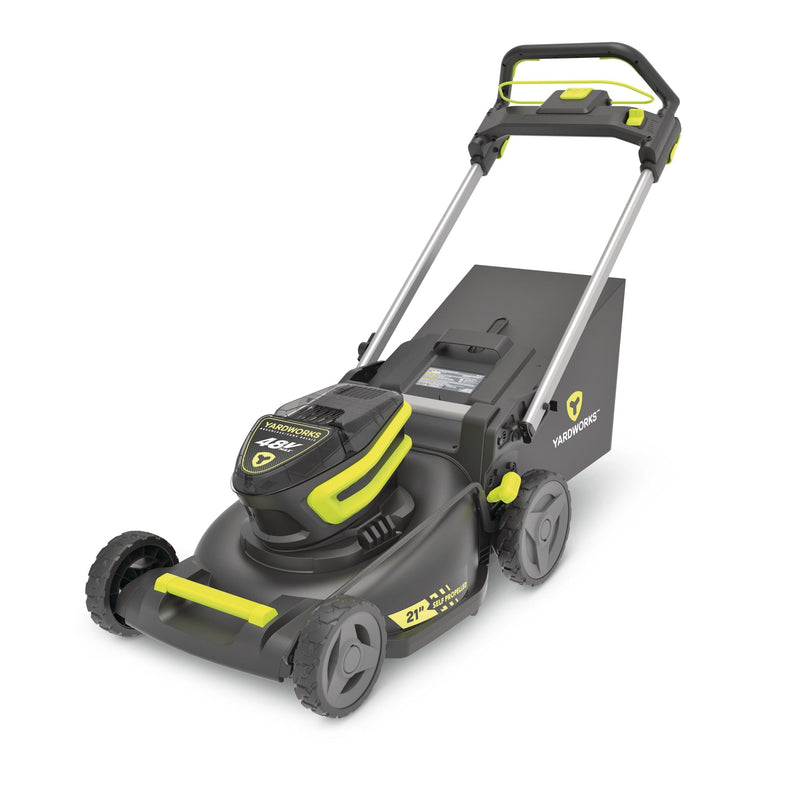 Yardworks 48V 3-in-1 Cordless Brushless Self-Propelled Mower, 21-in with 6Ah Battery & 2Ah Charger K2