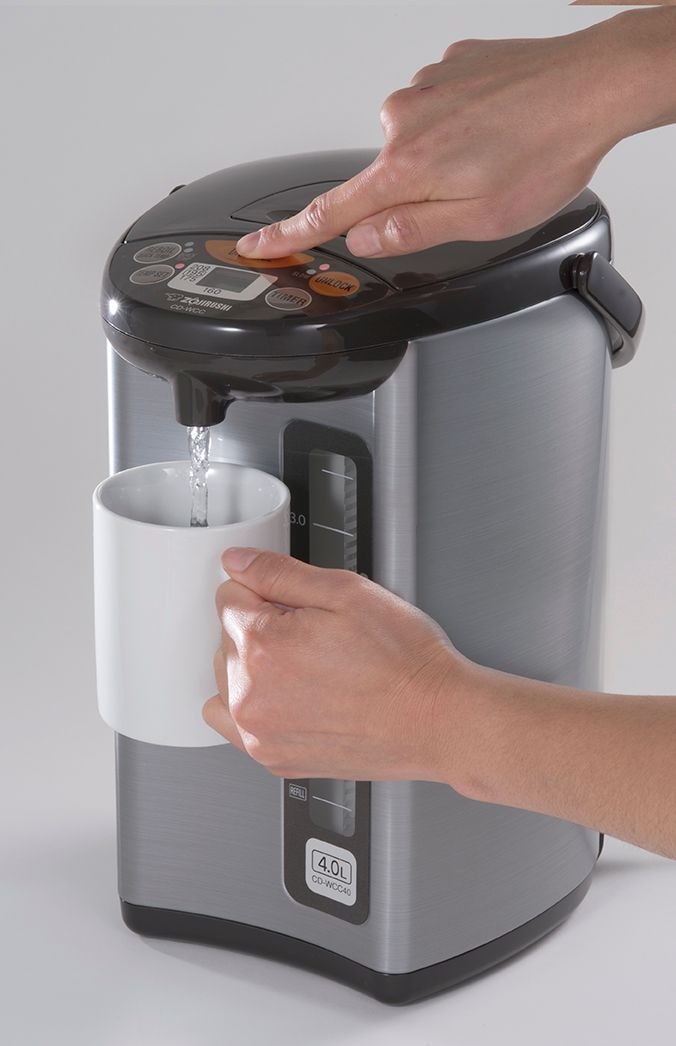 Zojirushi Electric Hot Water Boiler, Warmer & Dispenser, Black/Stainless Steel, 4-L M3