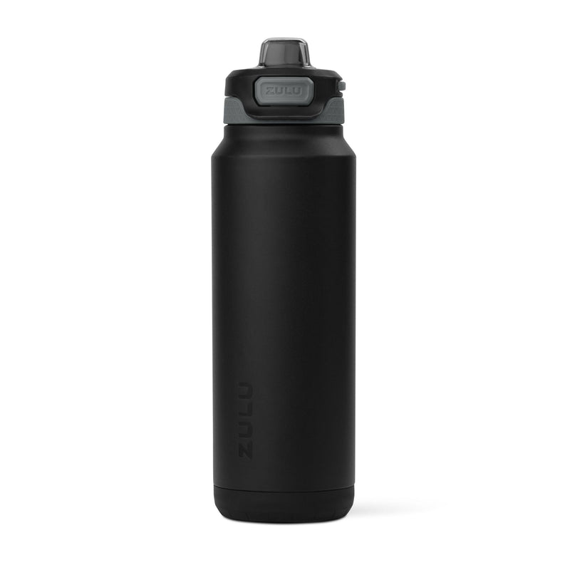 Zulu Powerfill Pro Vacuum Insulated Stainless Steel Bottle, 32-oz, Black, with Quick Fill Lid D4